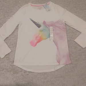 NWT Cat& Jack Unicorn long sleeve tee w/sequin